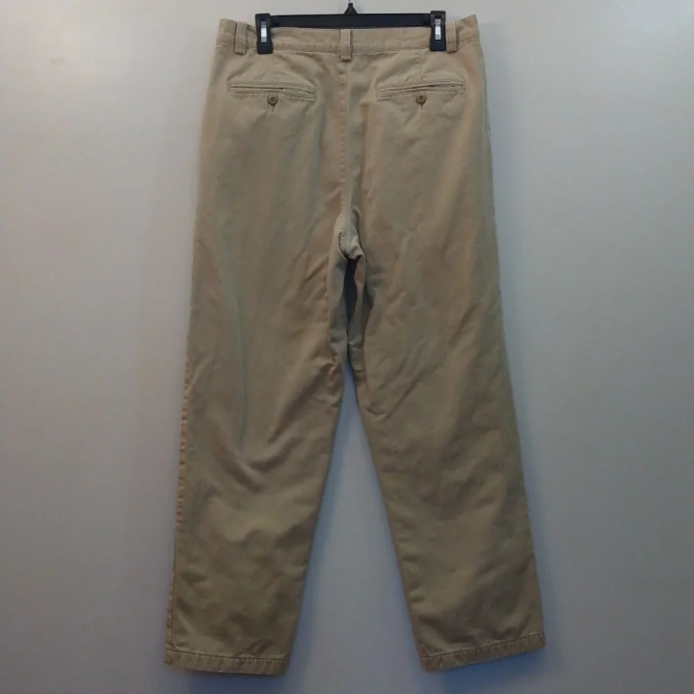 Eddie Bauer Tan/Khaki Cotton Flannel Lined Pants 34 - 30.5